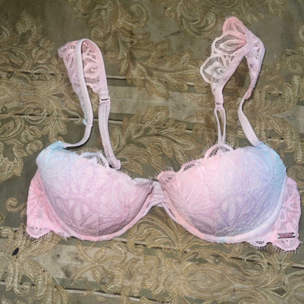 Victoria’s Secret PINK gradient lace balconette VINTAGE satin label bra